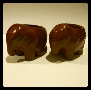 Pair of boho elephant tea lights/ mini planters